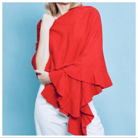 ShopEvelynne Sweaters - Fall perfect knit ruffle hem poncho